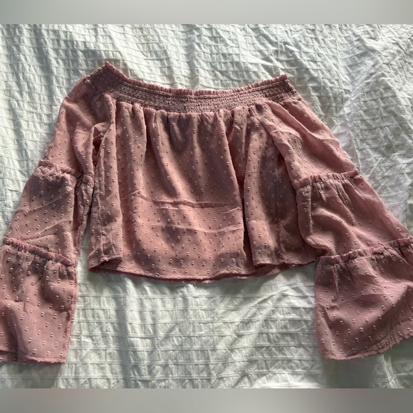 Pink Lily Tops - Off the shoulder blouse
